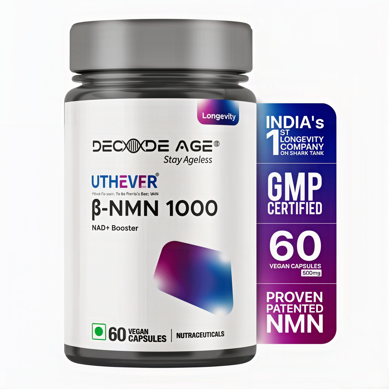 Decode Age NMN Pro Uthever 1000 Vegetarian Capsule (β NMN Uthever® 1000mg)