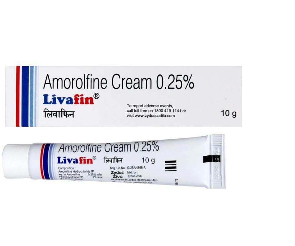 Livafin Cream 10g (Amorolfine 0.25% w/w)